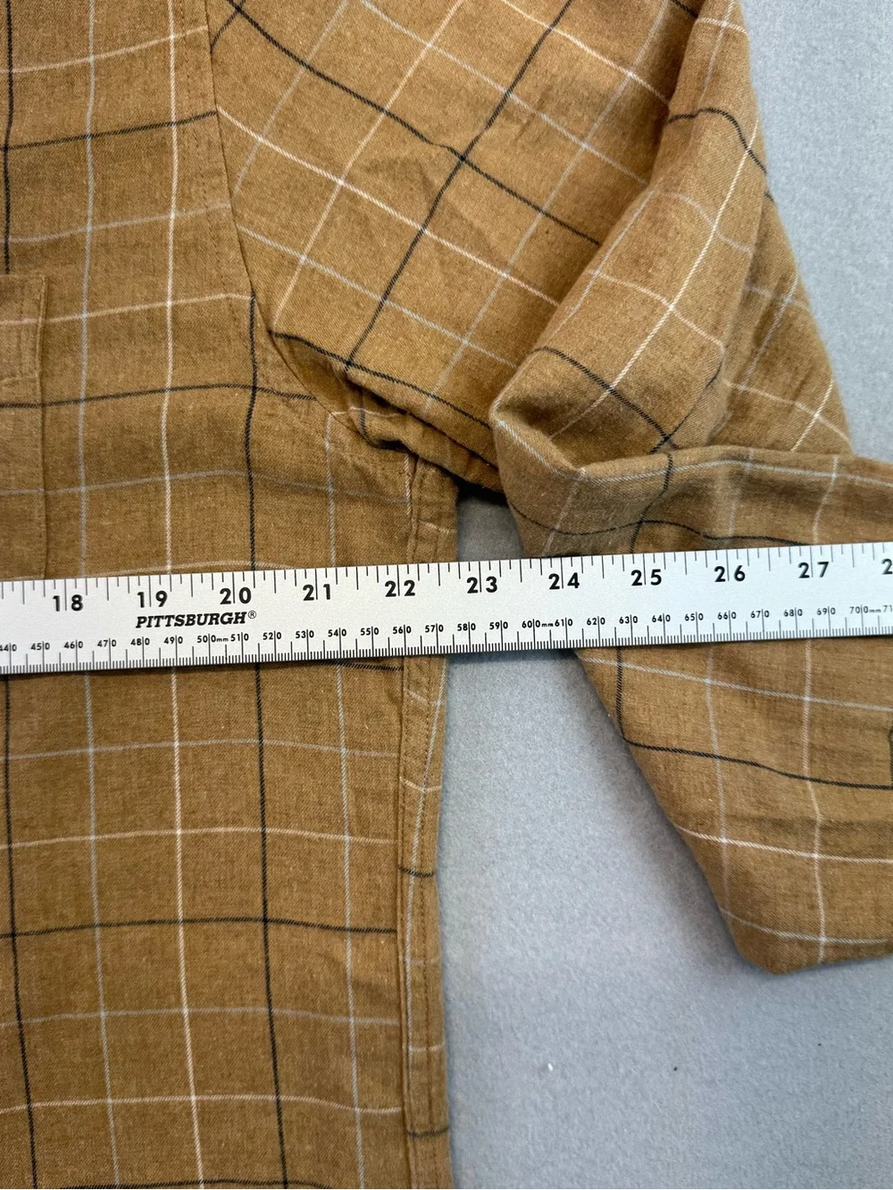 J. Crew Men’s Camel Brushed Twill Plaid Button-Down Shirt, Large